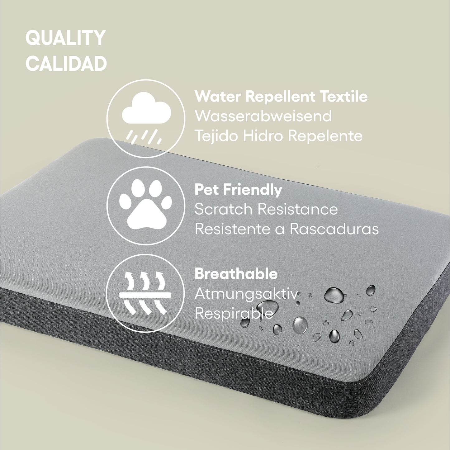 cama de perros con viscoelástica ortopédica